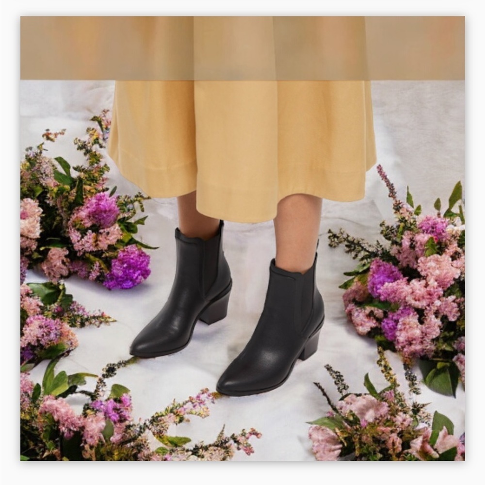 Matt & Nat Kalista Vegan Leather Mid Heel Black Boots Sz 7-🖤-EUC